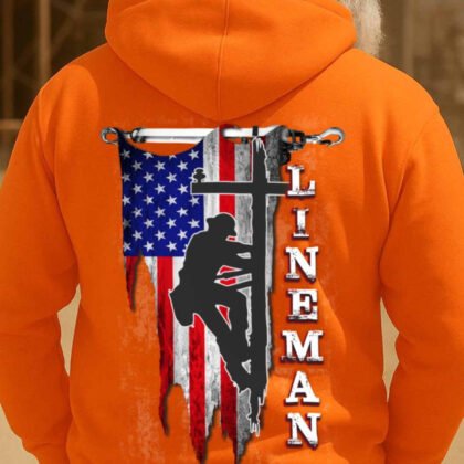 USA Flag Lineman Apparel - Pole Climb Pride