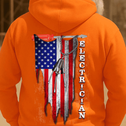 USA Flag Tool Design - Electrician Patriotic