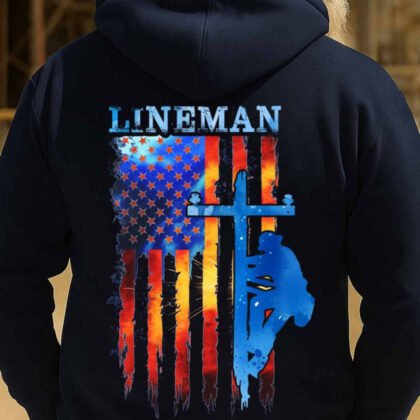 Lineman Flag Utility Pole Apparel - Patriotic Lineman