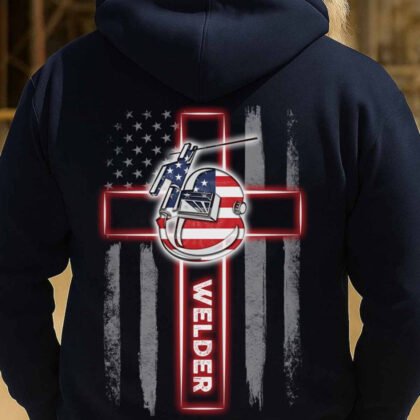 Welder Cross Helmet Patriotic Apparel - Faith & Flag